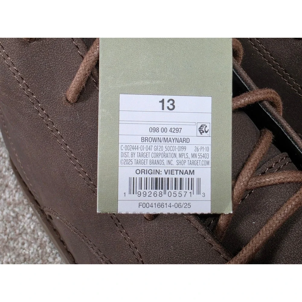 Goodfellow & Co Maynard Brown Memory Foam Lace Up Lug Sole Boots Mens 13